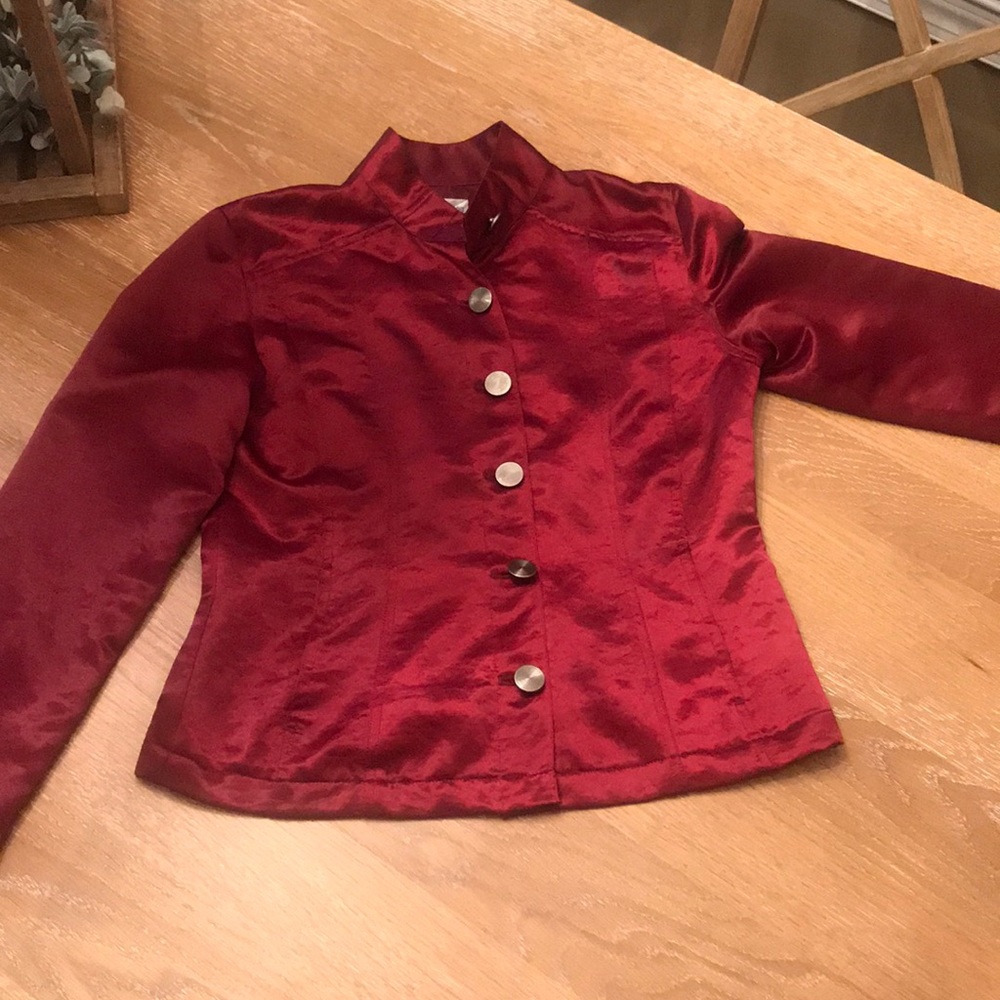 👶🏻Chico’s burgundy jacket.  Size 1 (M)
